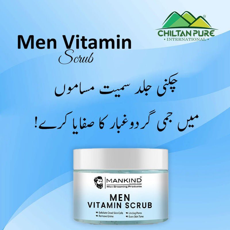 Men Vitamin Scrub – Exfoliates Dead Skin Cells, Remove Grime, Unclog Pores & Promotes Better Shave 100ml - ChiltanPure