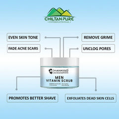Men Vitamin Scrub – Exfoliates Dead Skin Cells, Remove Grime, Unclog Pores & Promotes Better Shave 100ml - ChiltanPure
