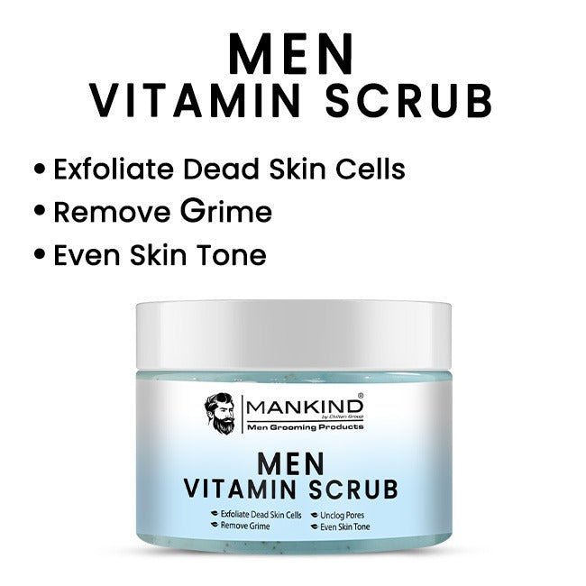 Men Vitamin Scrub – Exfoliates Dead Skin Cells, Remove Grime, Unclog Pores & Promotes Better Shave 100ml - ChiltanPure