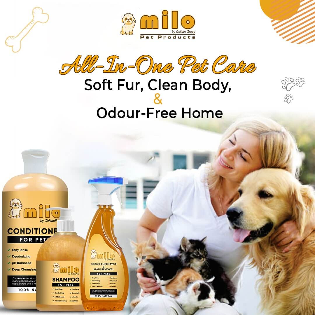 Milo Pet Care Kit – Pet Conditioner, Pet Shampoo, Pet Odour Eliminator & Stain Removal - ChiltanPure