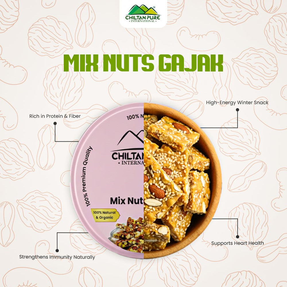Mix Nuts Gajak - A Nutty, Nutritious Treat for Freezing Weather (100% organic and handmade delight) - ChiltanPure