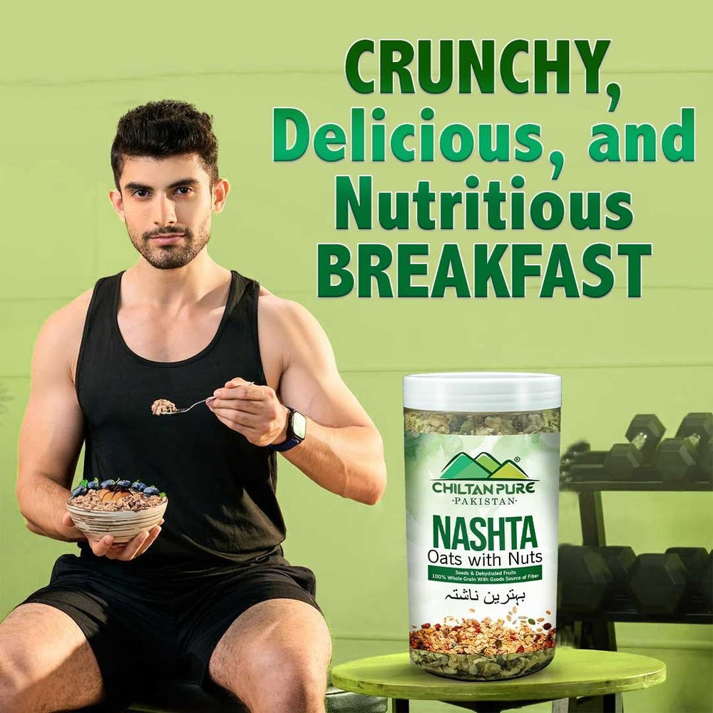 Nashta Oats with Nuts - Fuel Your Day with a Nutritious Nutty and Crunchy Bite - ChiltanPure