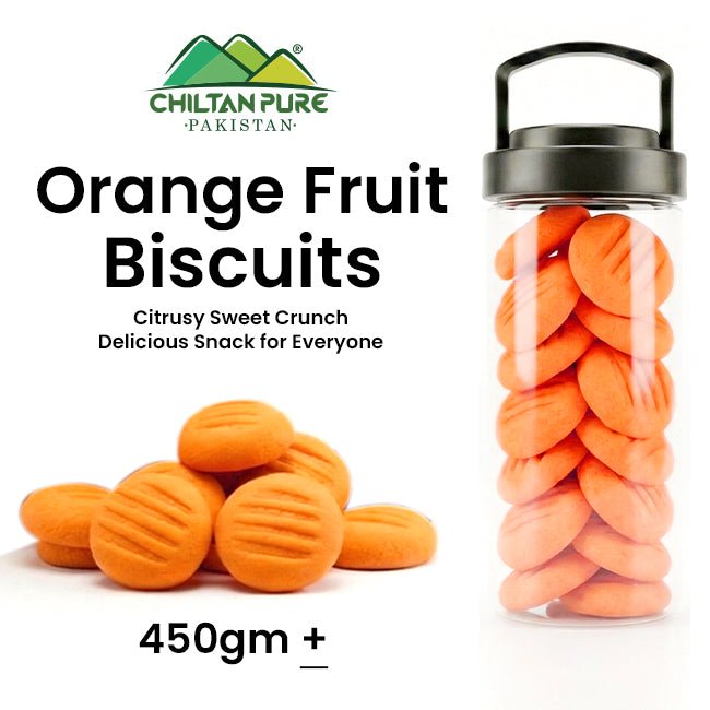 Orange Fruit Biscuit Cookies / Made With Organic Desi Butter, Bakery Biscuit - ChiltanPure
