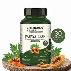 Papaya Leaf Capsule 100% Natural Papaya Leaf Tablets 30 Per Bottle 500mg - ChiltanPure