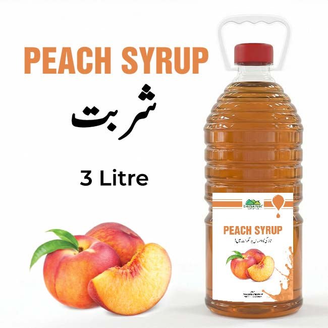 Peach Syrup / Peach Sharbat / 3 Liter Institutional Bulk For HORECA Family, Hotels, Restaurants, Catering, Cafes - ChiltanPure