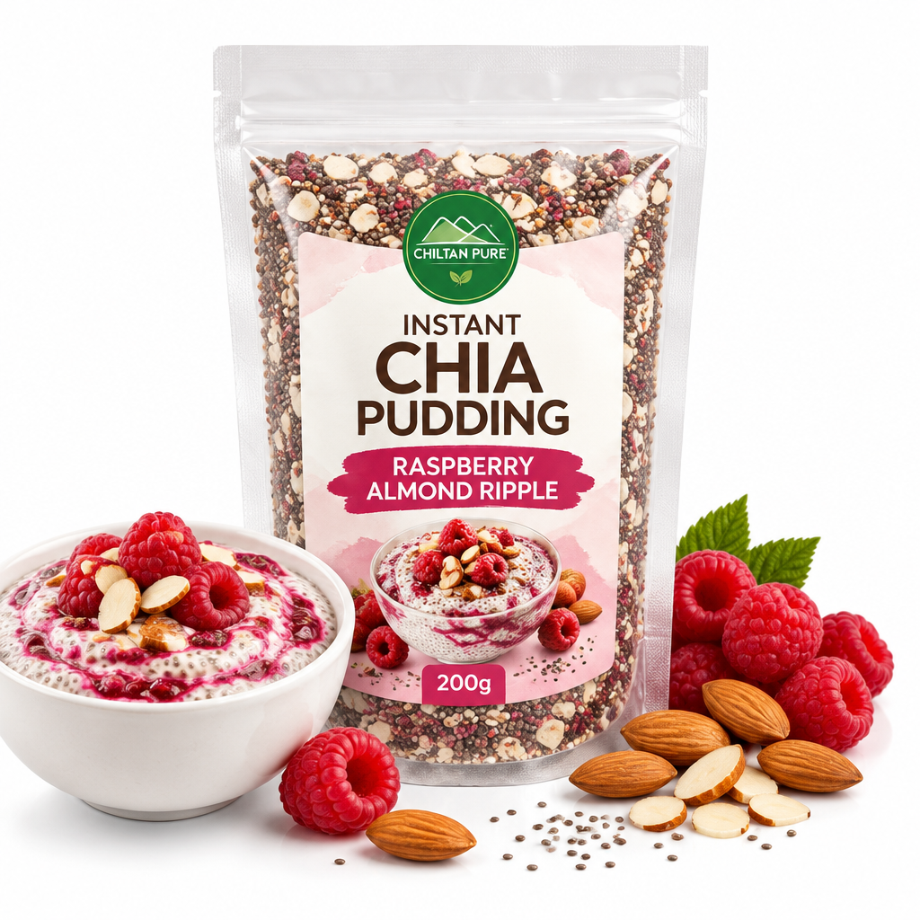 CHILTAN PURE Instant Chia Pudding Raspberry Almond Ripple 200g