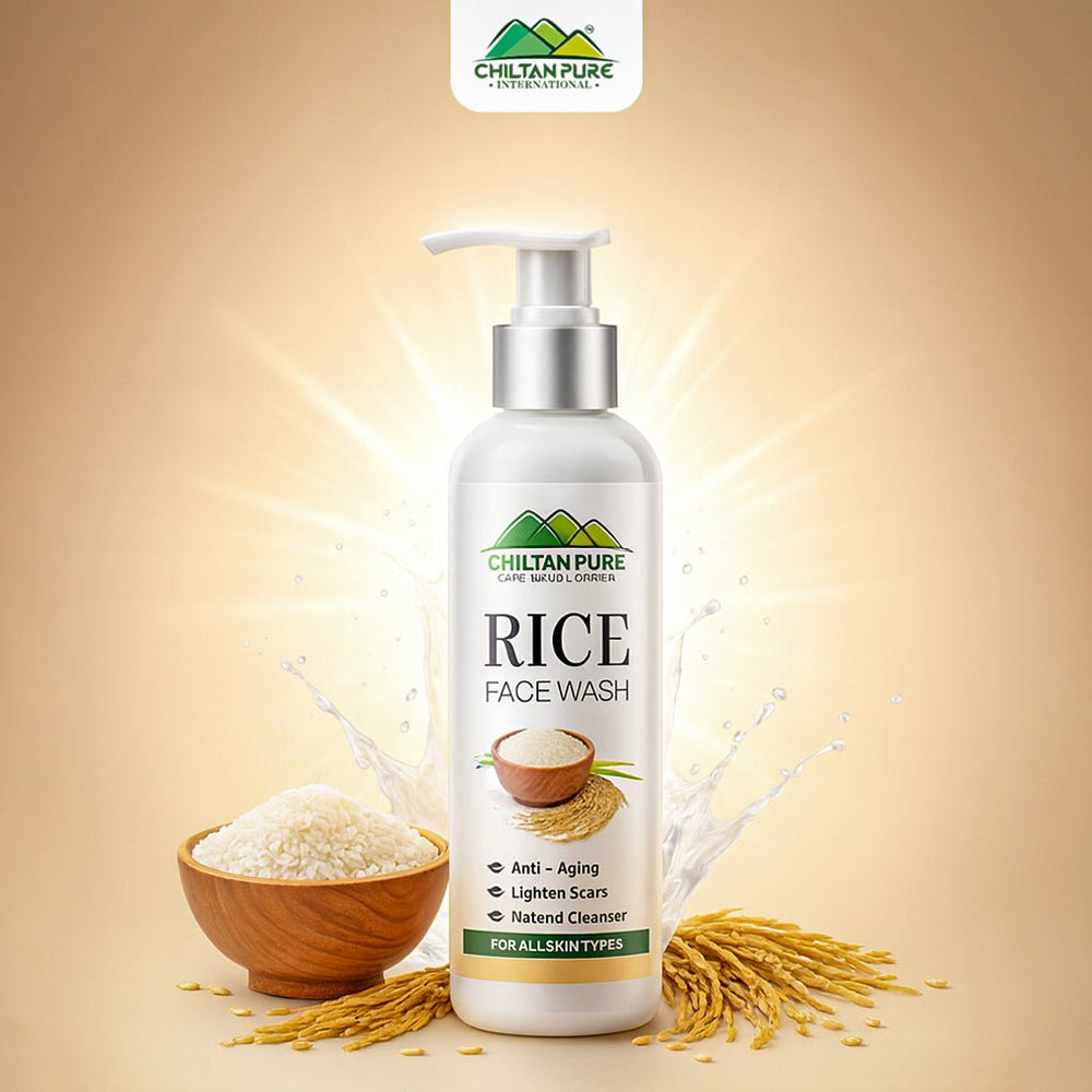Rice Face Wash – Acts as a Natural Cleanser, Anti – Aging, Lighten Scars, Mattifies Oily Skin, & Soothes Sun Damage 150ml - ChiltanPure