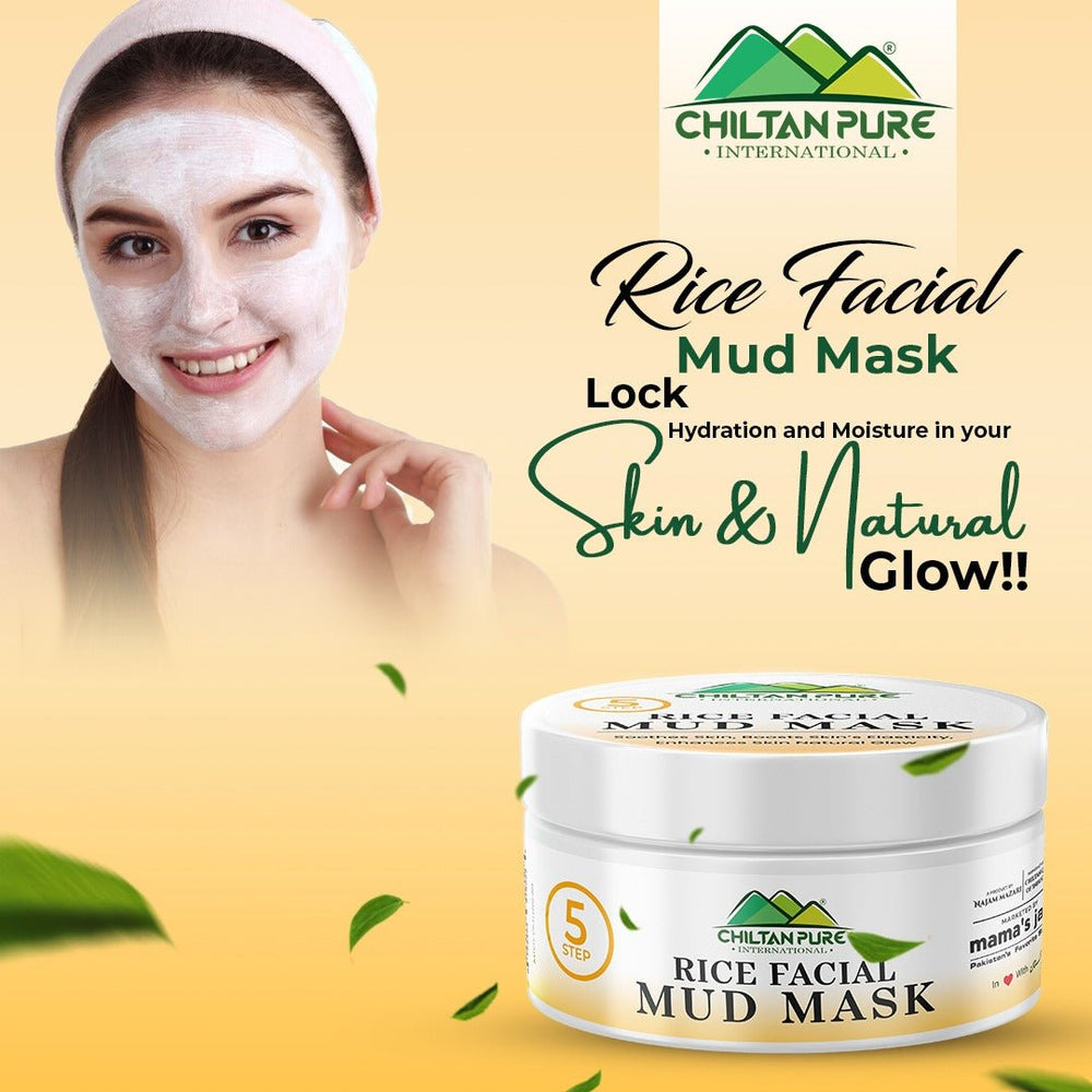 Rice Facial Mud Mask – Refine Pores, Soothes Skin, Absorbs Excess Oil, Lock hydration and moisture in your skin & Natural Glow!! - ChiltanPure