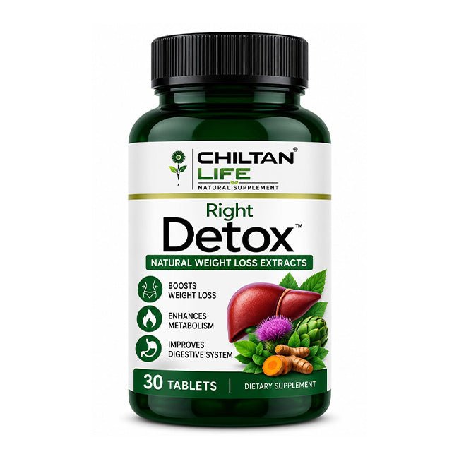 Right Detox Capsule 100% Natural Right Detox Tablets 30 Per Bottle 500mg - ChiltanPure