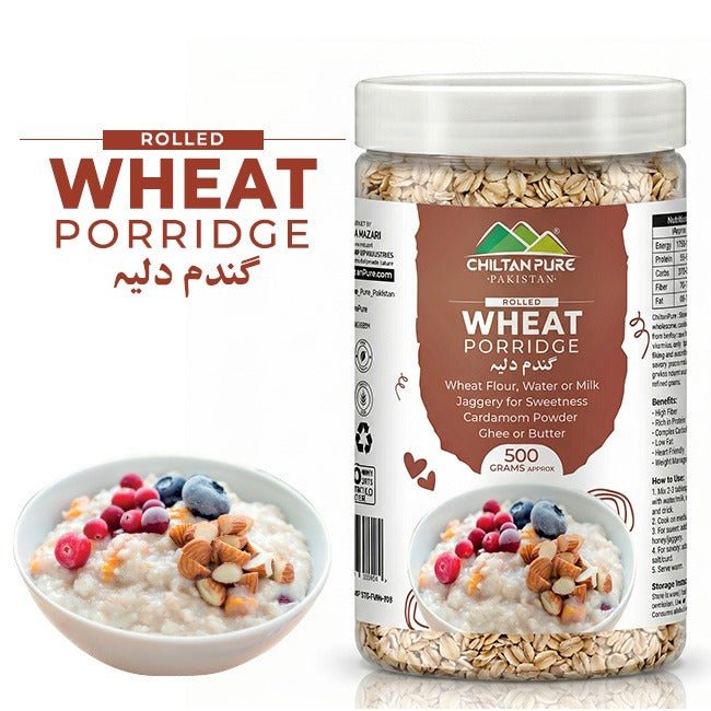 Rolled Wheat Porridge / گندم کا دلیہ / Gandum ka Daliya / 610gm - ChiltanPure