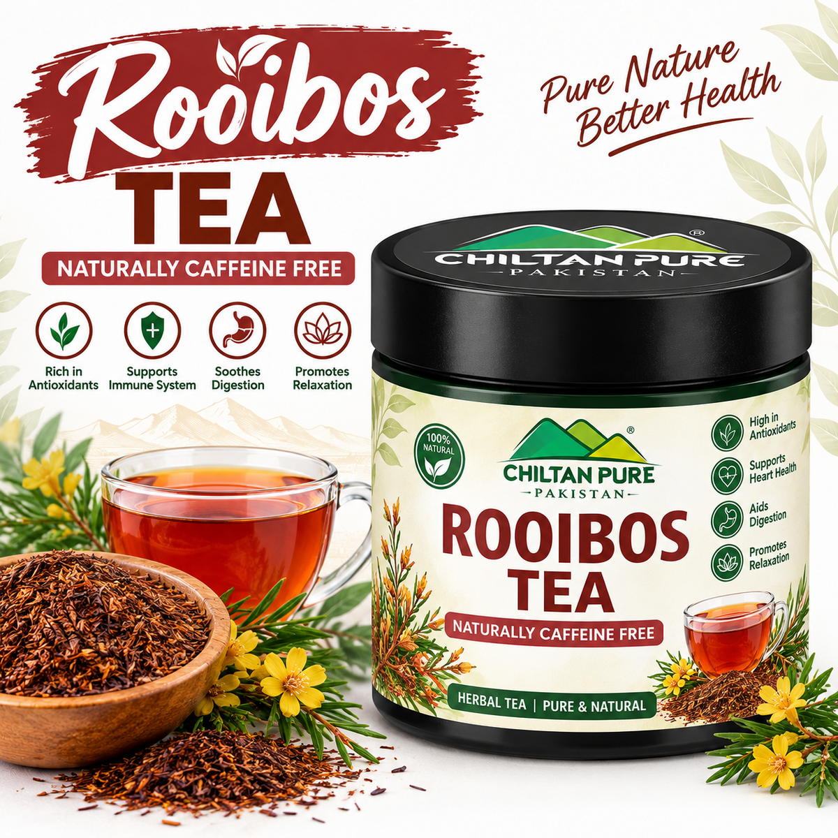 CHILTAN PURE Rooibos Tea Price in Pakistan | Caffeine Free Herbal Tea