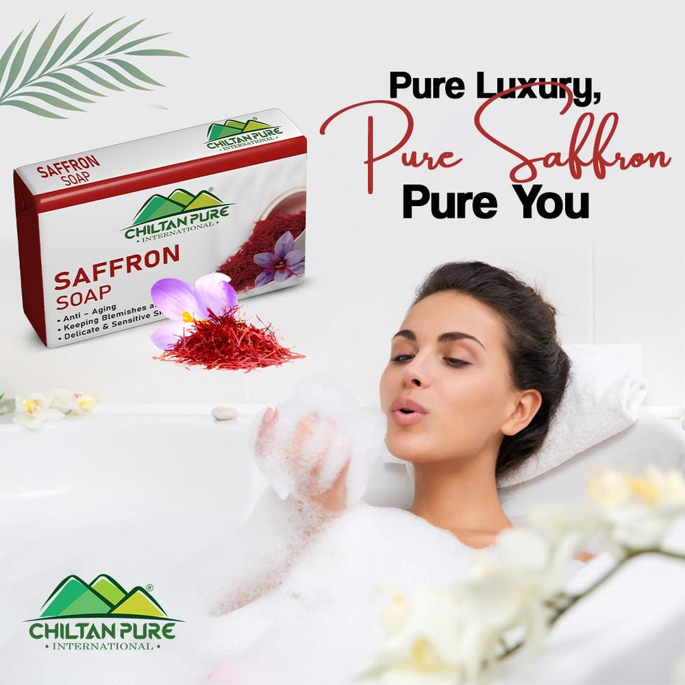 Saffron Soap - Anti - aging & Keeping Blemishes at Bay - ChiltanPure
