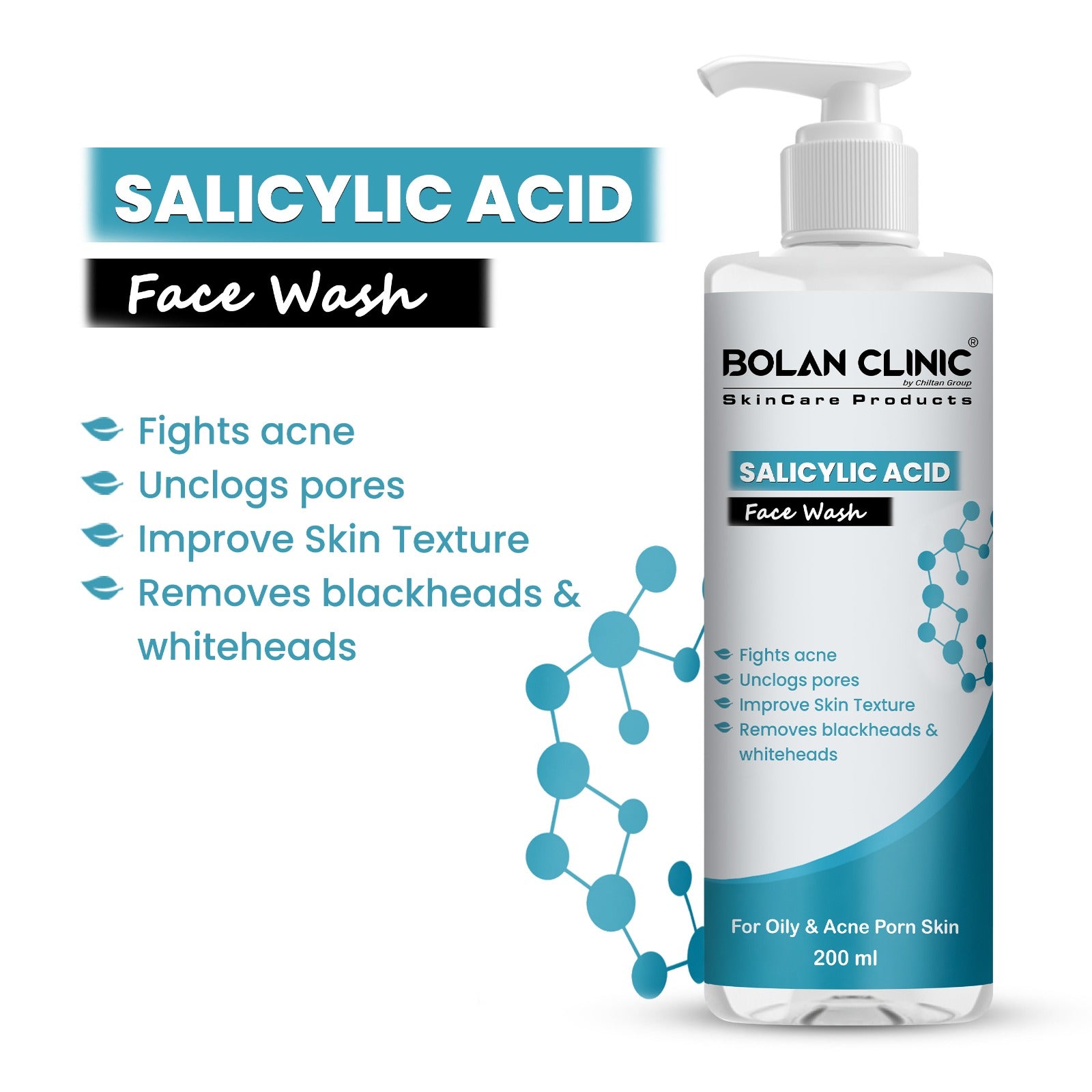 Salicylic Acid Face Wash - Fight acne, To Remove Blachead & Whiteheads - ChiltanPure