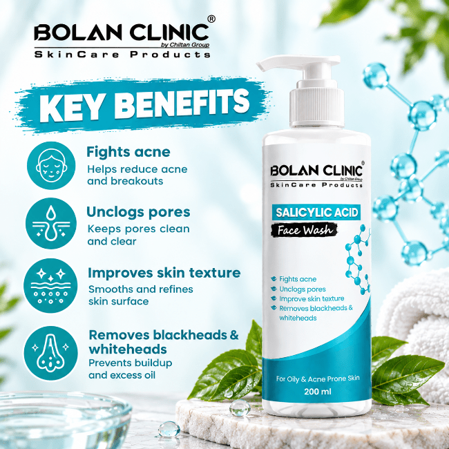 Salicylic Acid Face Wash – Fights Acne, Removes Blackheads & Whiteheads - ChiltanPure