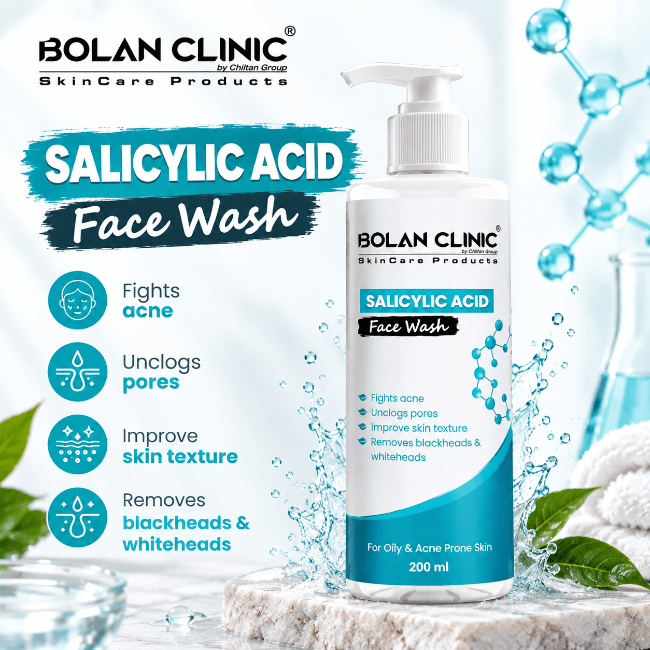 Salicylic Acid Face Wash – Fights Acne, Removes Blackheads & Whiteheads - ChiltanPure
