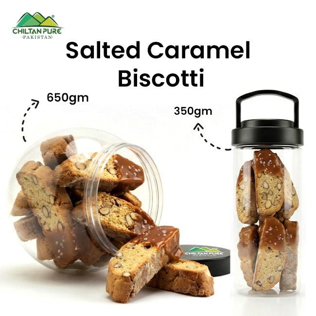 Salted Caramel Biscotti Cookies / Made With Organic Desi Butter, Bakery Biscuit - ChiltanPure