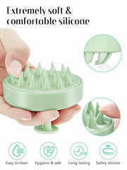 Silicon Head Scalp Massage Brush Shampoo Massager Brush with Soft Silicone Bristles For All Type Of Hairs Straight Curly Wet Dry For Men Women Children - ChiltanPure