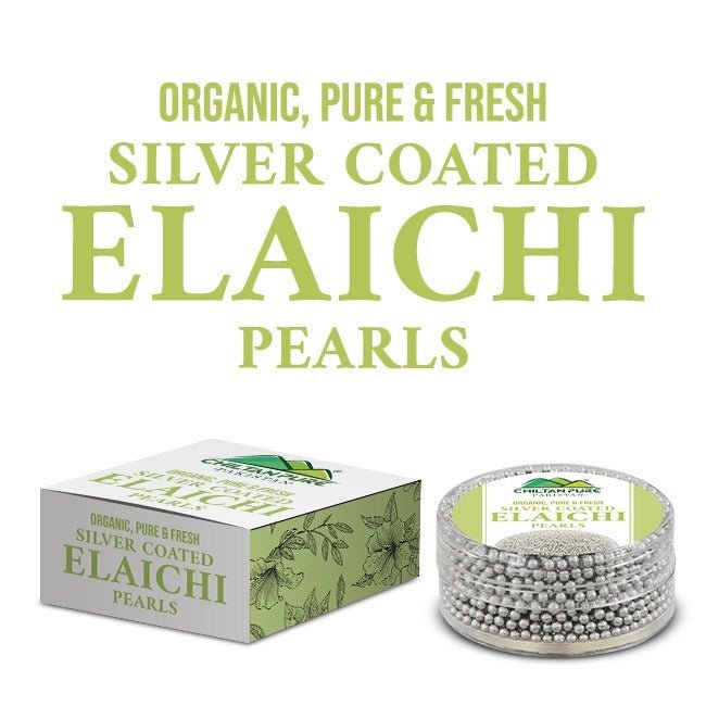 Silver Coated Elaichi Pearls / سلوَر کوٹڈ الائچی پرل / Silver Coated Cardamom Pearls - ChiltanPure