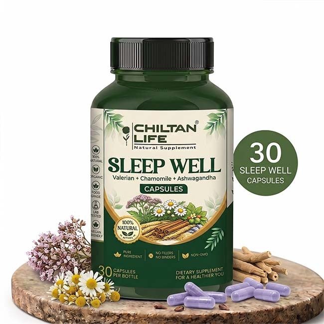 Sleep Well Capsule 100% Natural Sleep Well Tablets 30 Per Bottle 500mg - ChiltanPure