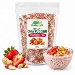 CHILTAN PURE Instant Chia Pudding Strawberry Peanut Butter PB and J 200g