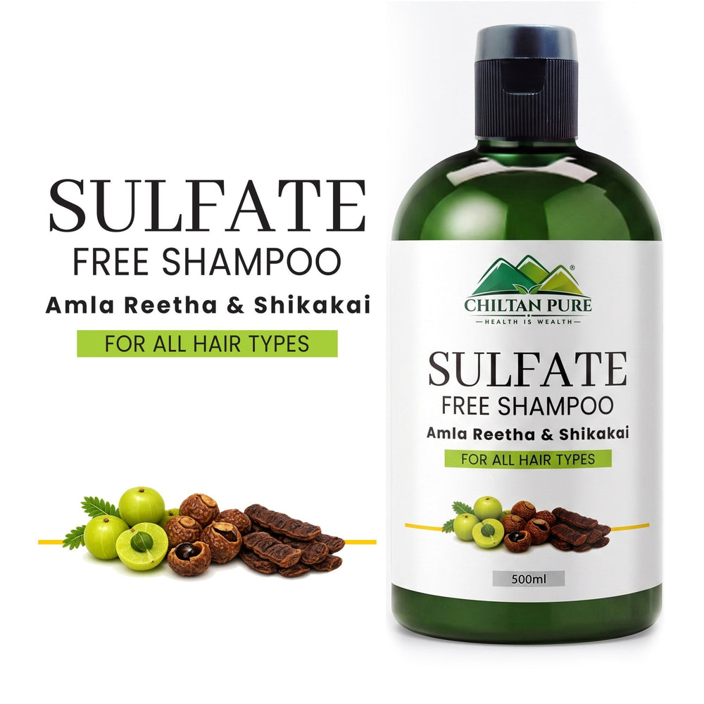 Sulfate Free Shampoo / Herbal Shampoo Made With Amla , Reetha & Shikakai - ChiltanPure
