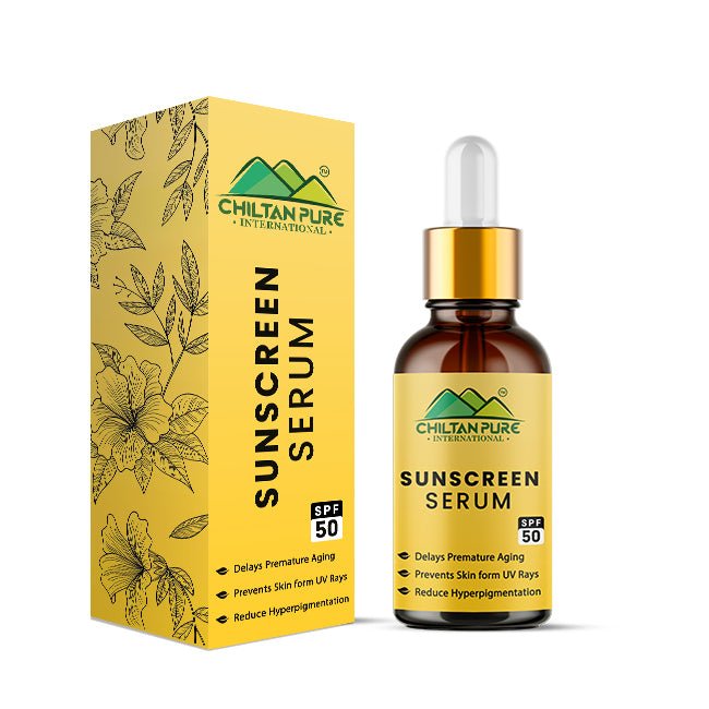 Sunscreen Serum – Delays Premature Aging, Prevents Skin from UV Rays, Reduce Hyperpigmentation & Risk of Skin Cancer 30ml - ChiltanPure