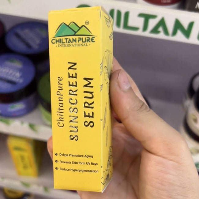 Sunscreen Serum – Delays Premature Aging, Prevents Skin from UV Rays, Reduce Hyperpigmentation & Risk of Skin Cancer 30ml - ChiltanPure