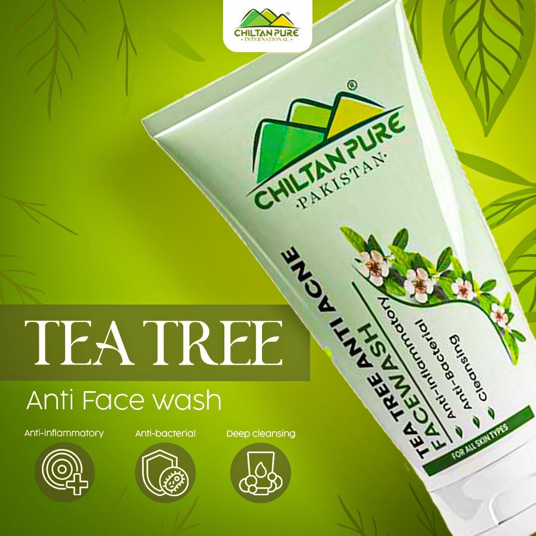 Tea Tree Anti Acne Face Wash – Prevents Acne Eruptions, Removes Excess Oil, Reduces Blackheads & Whiteheads - ChiltanPure