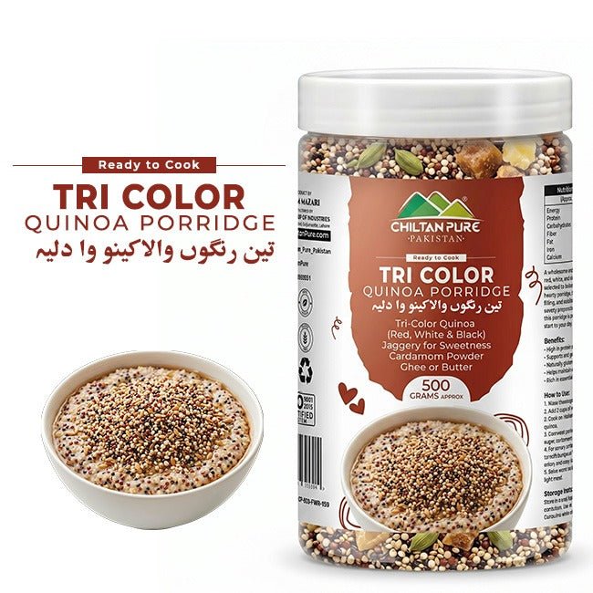 Tri Color Quinoa Porridge / تین رنگی کینووا دلیہ / Teen Rangi Quinoa Daliya / Weight 500gm± - ChiltanPure