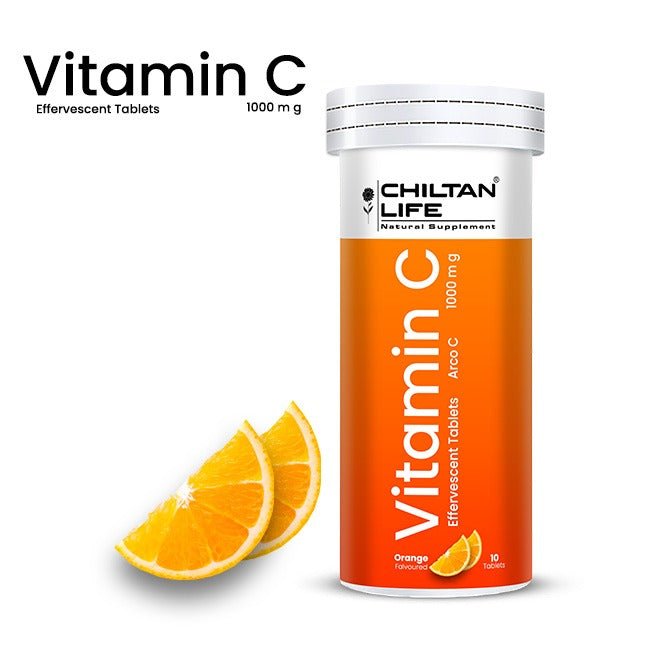 Vitamin C - 10 Tablets / 1000mg (Orange Flavour) - ChiltanPure