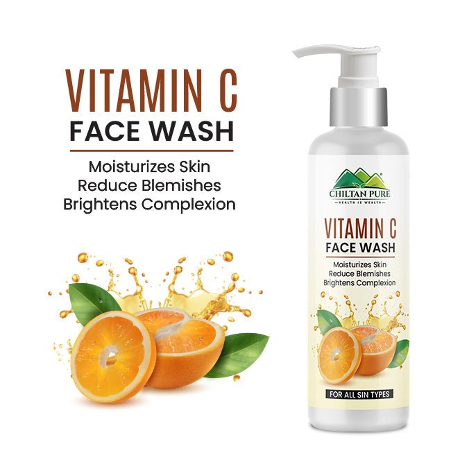 Vitamin C Face Wash – Reduces Dullness, Boosts Collagen, Brightens & Restores Skin - ChiltanPure