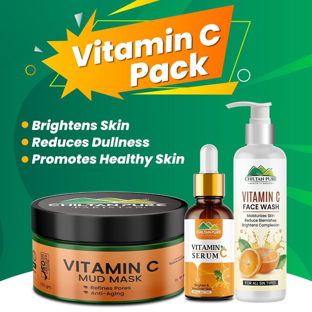 Vitamin C Pack - Boosts Collagen Production, Reduces Dullness and Enhances Skin’s Glow - ChiltanPure