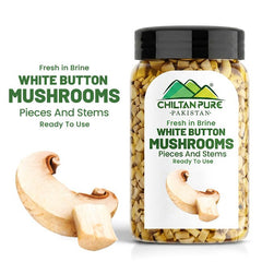 White Button Mushrooms Pieces & Stems / سفید بٹن مشرومز پیسز اینڈ اسٹیمز / Safaid Button Mushrooms Pieces & Stems - ChiltanPure