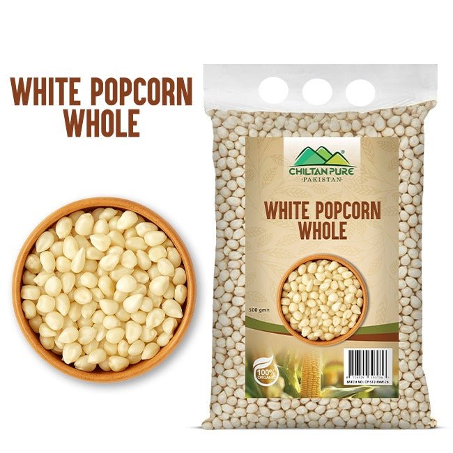 White Popcorn Whole / Safeed Popcorn Whole / سفید پاپ کارن ہول / Gross Weight 500gm± - ChiltanPure