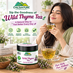 Wild Thyme Tea – Improves Your Mood, 70g Caffeine-Free - ChiltanPure