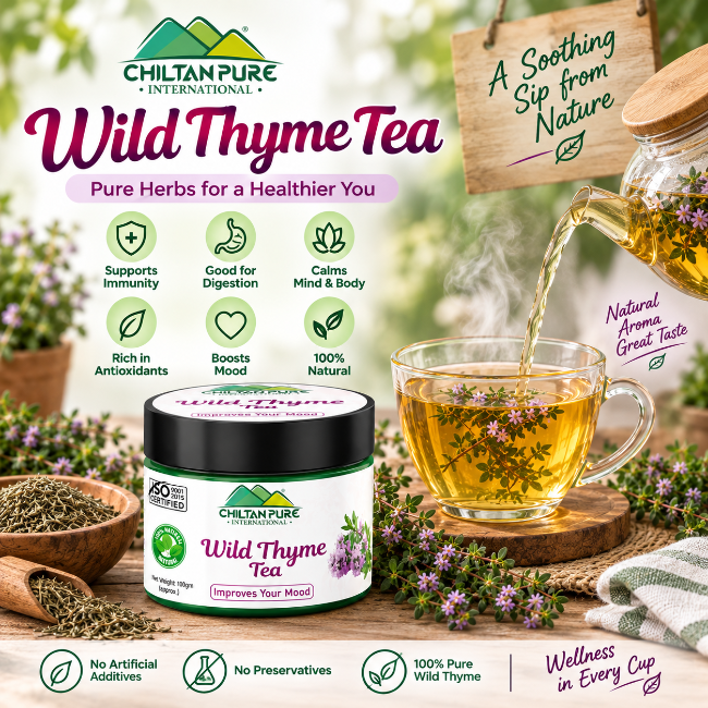 Wild Thyme Tea – Improves Your Mood, 70g Caffeine-Free - ChiltanPure
