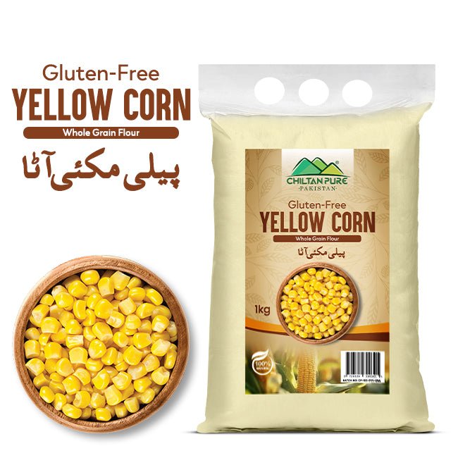 Yellow Corn flour - (پیلی مکئی آٹا) Peeli Makai ka Atta - 1kg - ChiltanPure