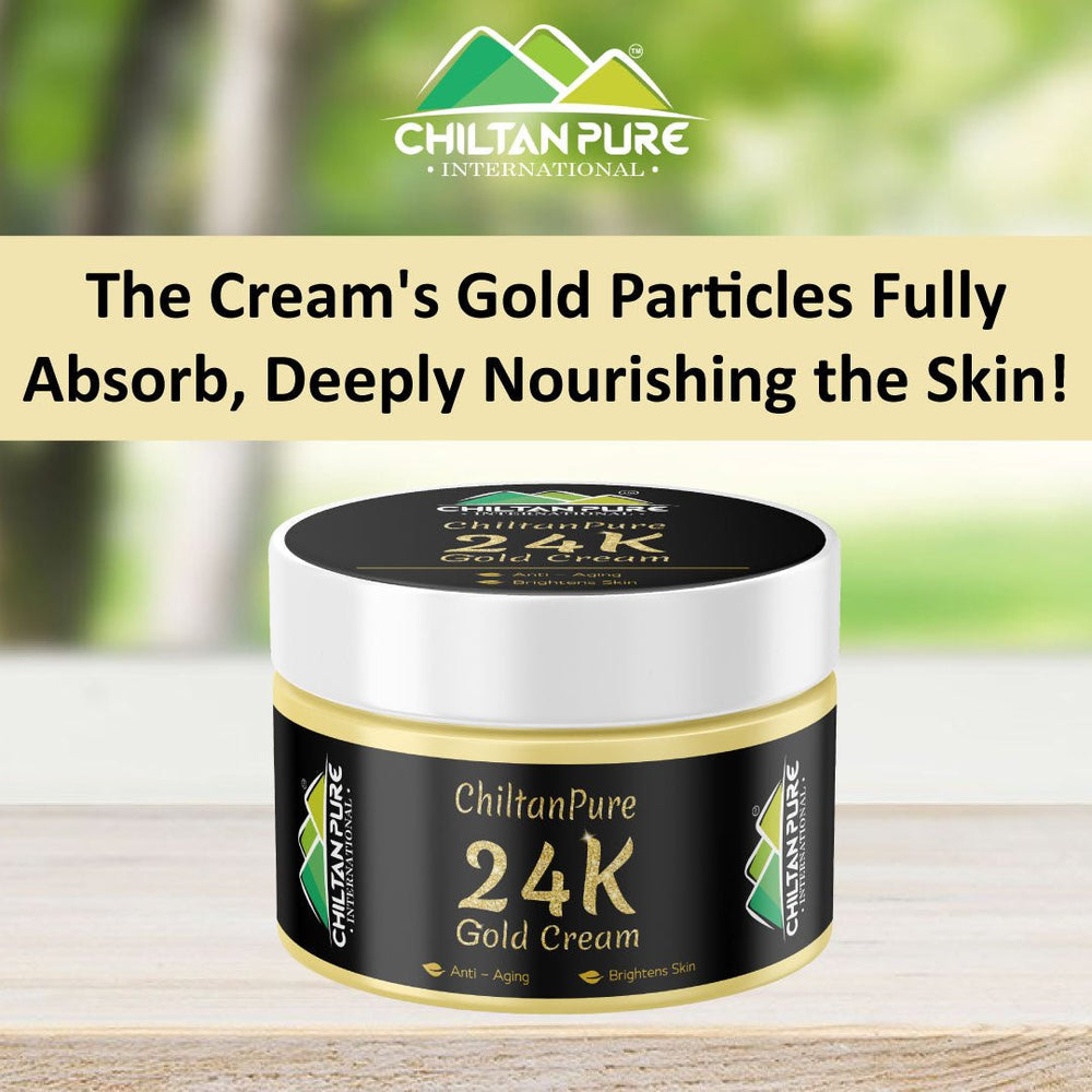 24K Gold Cream – Boosts Hydration, Anti-Aging, Improves Skin’s Elasticity & Enhances Skin’s Youthful Glow - ChiltanPure
