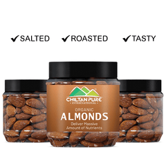 Almond Nuts – High in Fiber & protein, Helps lower blood pressure, Reduce hunger & promotes weight loss – 100% pure organic 180gm - ChiltanPure