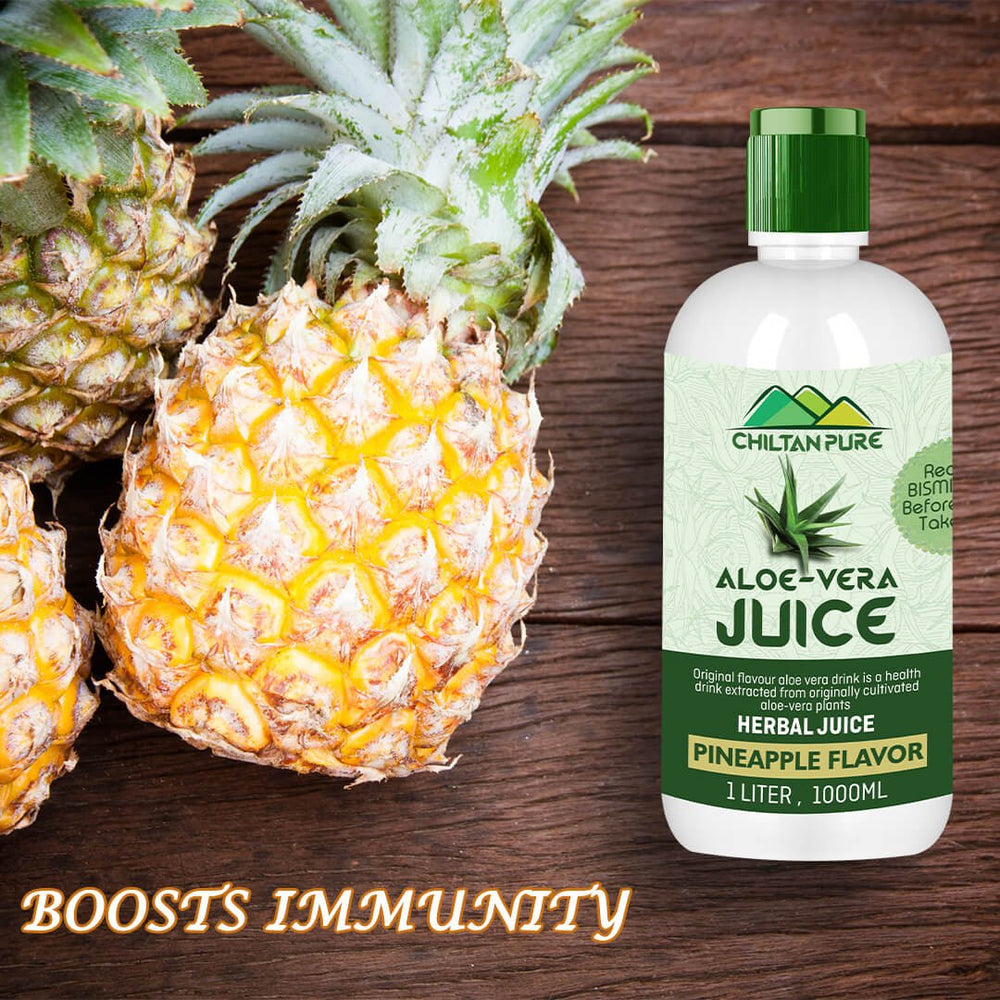 Aloe Vera Juice [Pineapple Flavour] – Natural Hydrator, Better Liver Function & Nutritious Booster [ایلو ویرا] 1000 ML - ChiltanPure