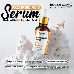 Ascorbic Acid Serum - Made with 6% Ascorbic Acid, Brightens Skin, Fades Dark Spots, Reduces Dullness & Improves Skin Texture - ChiltanPure