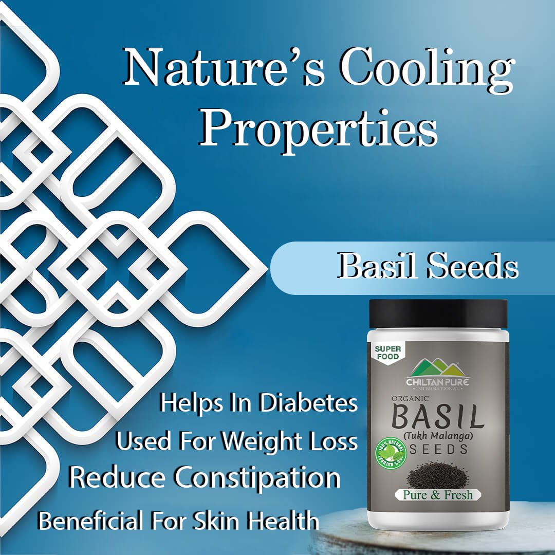 Basil Seeds (Tukh Malanga) – With Nature’s Cooling Properties [تخم ملنگا] 220gm - ChiltanPure