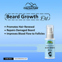 Beard Growth Oil – Boosts Beard Growth, Prevents Beard Dandruff, Gives Healthy Looking Beard, Softens & Conditions Beard 50ml - ChiltanPure