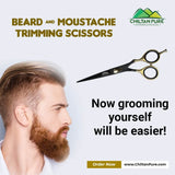 Beard & Moustache Trimming Scissors – For Grooming, Cutting & Styling of Moustache & Beard - ChiltanPure