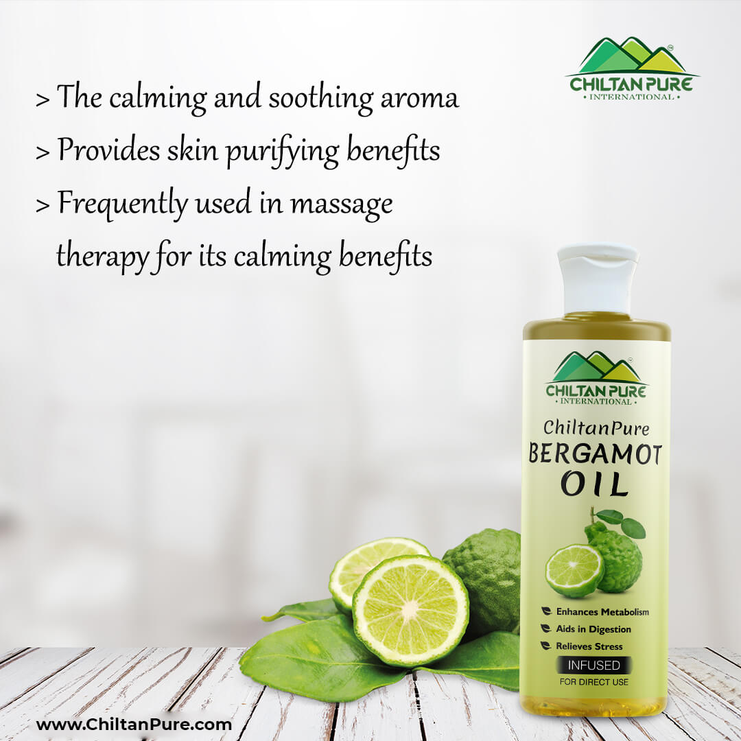 Bergamot Infused Oil – Asthma Prevention, Eases Anxiety, Promotes Healthy Hair & Facilitates Skin Care 200ml - ChiltanPure