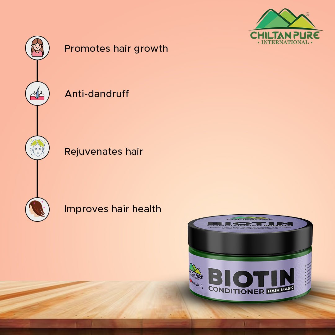 Biotin Conditioner Hair Mask – Boosts Hair Growth, Reduce Hair Breakage, Improves Hair Health & Add Volume to Hair 250ml,, Doctor's 👨‍⚕️ Recommended - ChiltanPure