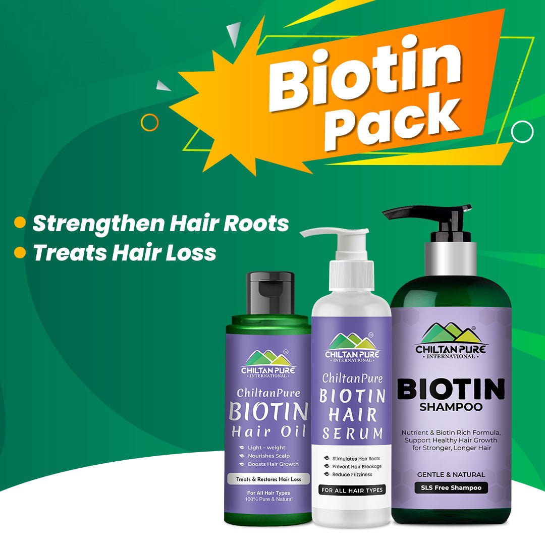 Biotin Hair Growth Kit - Strengthen Hair Roots, Treats Hair Loss & Promotes Healthy Hair Growth,, Doctor's 👨‍⚕️ Recommended - ChiltanPure