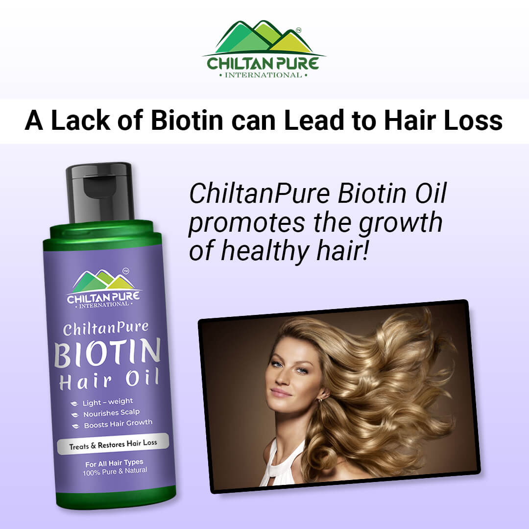 Biotin Hair Oil – Boosts Hair Growth, Deep Hair Treatment, Anti-Dandruff, Makes Hair Smooth & Shiny 120ml - ChiltanPure