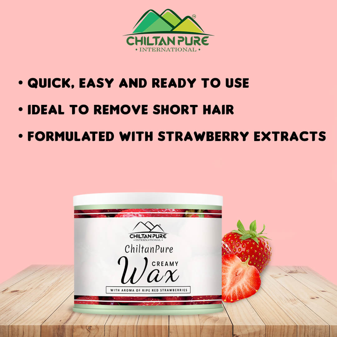 Body Hair Removal Wax – With Aroma of Ripe Red Strawberries 510g - ChiltanPure