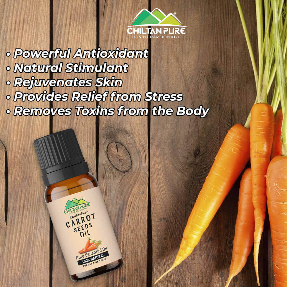 Carrot Seed Essential Oil – Natural Stimulant, Detoxifies Blood, Improves Complexion & Provides Relief from Stress 20ml - ChiltanPure